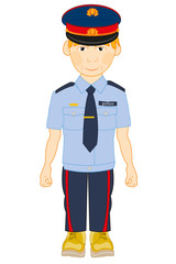 Vector illustration men in year form of the police bodies
