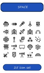 Modern Simple Set of space Vector filled Icons