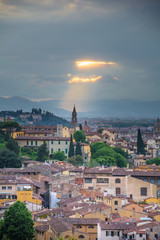 Fototapeta na wymiar Panorama of Florence on a moonlit night