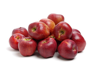 Red apples isolated on white background