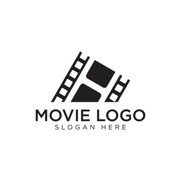 Movie Simple Black Logo Design Premium Template Vector