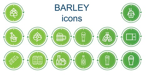 Editable 14 barley icons for web and mobile