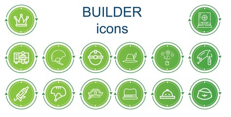 Editable 14 builder icons for web and mobile