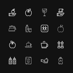 Editable 16 taste icons for web and mobile