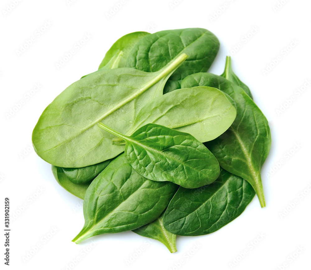 Sticker fresh spinach leaves