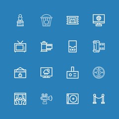 Editable 16 movie icons for web and mobile