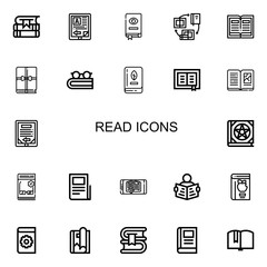Editable 22 read icons for web and mobile