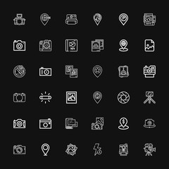 Editable 36 photograph icons for web and mobile