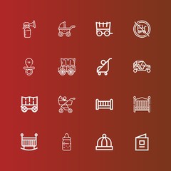 Editable 16 toddler icons for web and mobile