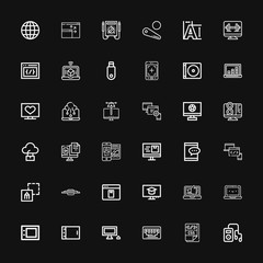 Editable 36 monitor icons for web and mobile