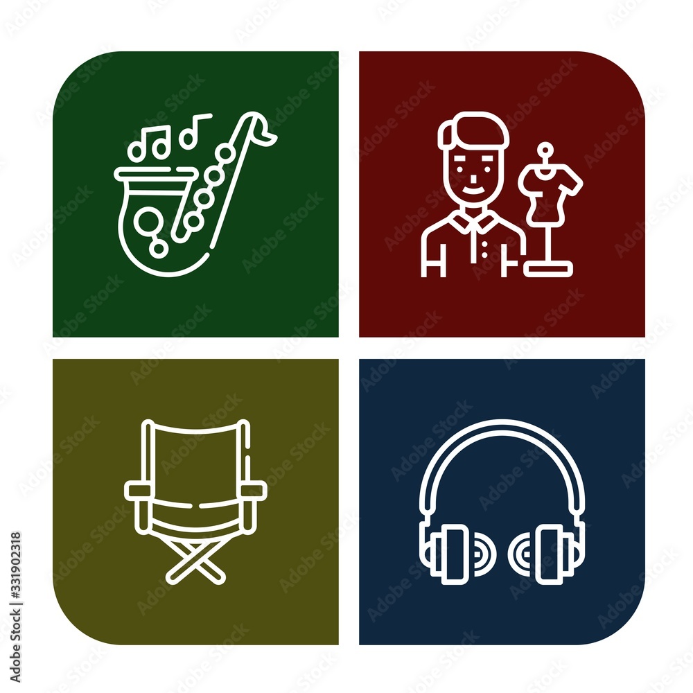 Poster studio icon set