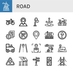 road simple icons set