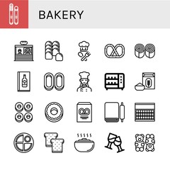 bakery simple icons set