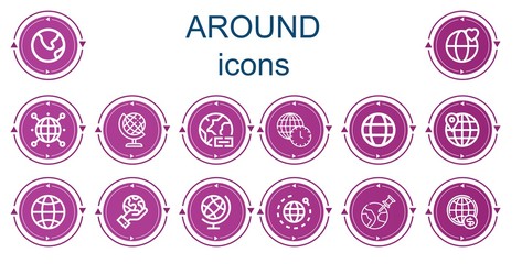 Editable 14 around icons for web and mobile