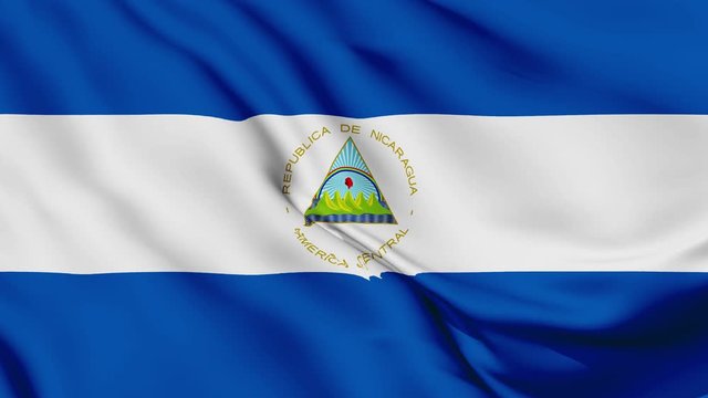 Nicaragua flag is waving 3D animation. Nicaragua flag waving in the wind. National flag of Nicaragua. flag seamless loop animation. high quality 4K resolution