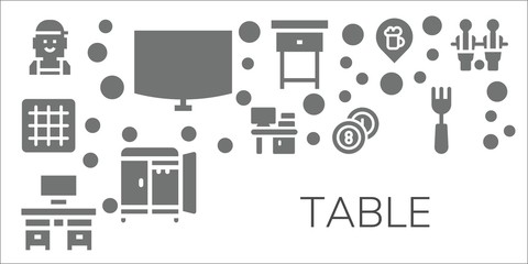 Modern Simple Set of table Vector filled Icons