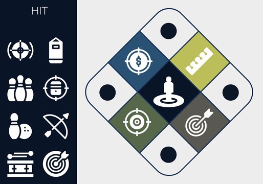 hit icon set