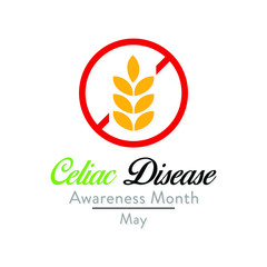 Vector illustration on the theme of National Celiac disease awareness month of May every year.