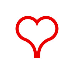 Poker playing card suit Hearts outline shape single icon. Hearts suit deck of playing cards used for ace in Las Vegas royal casino. Single icon illustration isolated on white. Drawing pic for tattoo.