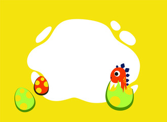 Dinosaurs. Colored cards with dinosaurs and place for photo or text. Flat vector illustration of dinosaurs.