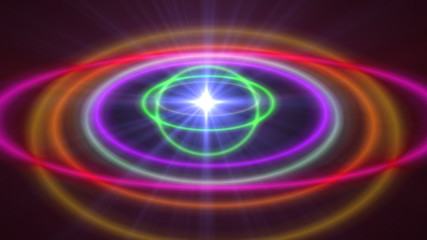 Abstract atom color rings background