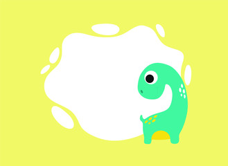 Dinosaurs. Colored cards with dinosaurs and place for photo or text. Flat vector illustration of dinosaurs.