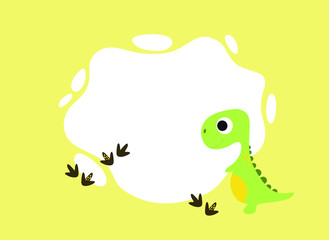 Dinosaurs. Colored cards with dinosaurs and place for photo or text. Flat vector illustration of dinosaurs.