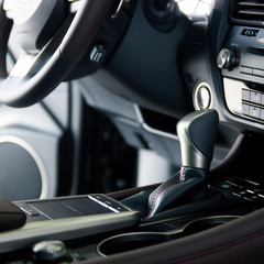 gearbox in the cabin of a new car