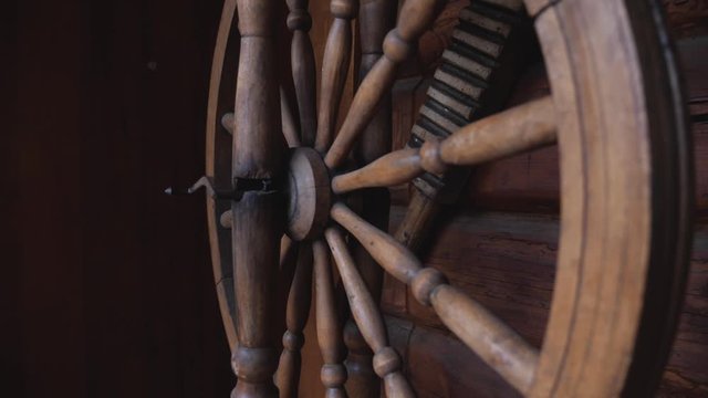 old wooden spindle on the wall