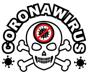 coronavirus sign with skull, t-shirt design