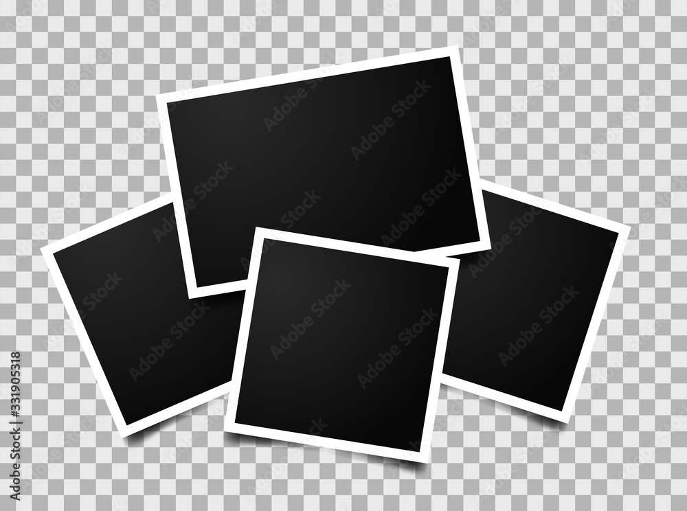 Poster composition of empty photo frames
