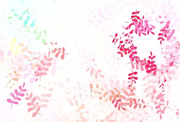 Light Pink, Yellow vector natural backdrop with leaves.