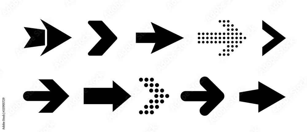 Poster Arrow icon. Big set of vector flat arrows. Collection of concept arrows for web design, mobile apps, interface and more.