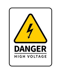 Danger - high voltage. Vector sign.