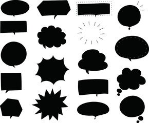 シンプルでおしゃれな白黒の吹き出し 線 ベクター Wall Mural Yugoro シンプルでおしゃれな白黒の吹き出し 線 ベクター Wall Mural Yugoro