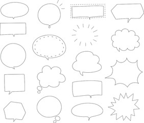 Obraz premium シンプルでおしゃれな白黒の吹き出し、線、ベクター タイトル変更
