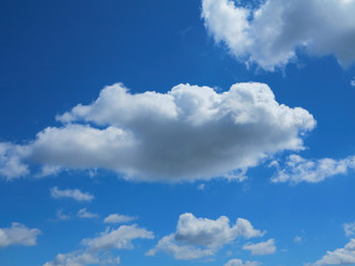 blue sky with clouds in summer