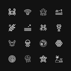 Editable 16 crab icons for web and mobile