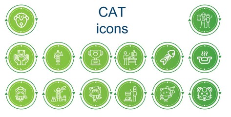 Editable 14 cat icons for web and mobile