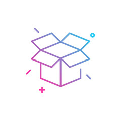 Cardboard Gift Box Color Gradient Vector Icon