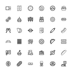 Editable 36 bread icons for web and mobile