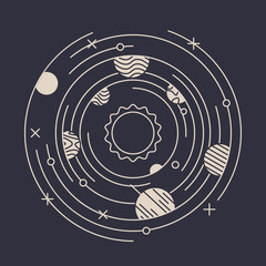planets of the solar system vector icons © Алена Габидуллина