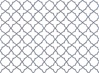 Forged lattice in oriental style isolated on white background. Black forged fence