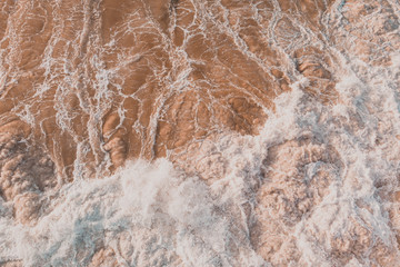 Overhead drone shot of massive waves, Fuerteventura, Spain