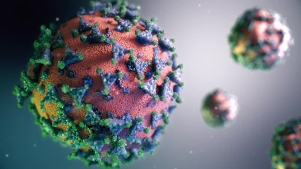 3d visualization of the surface of COVID-19 for researchers - Powered by Adobe