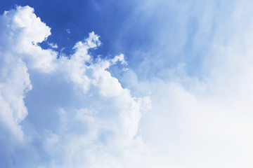 The sky is blue with beautiful clouds.