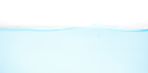 Blue water wave isolated white background