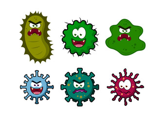 set of virus and bacterial icons in various types. illustration of a deadly disease outbreak. virus, bacterial, and germ vectors for design equipment. infographic resource