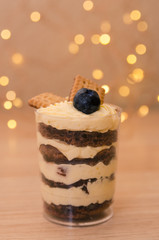 blueberry cake in a glass