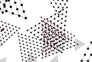 Light Red, Yellow vector template with crystals, circles.